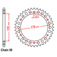 RK Rear Sprocket - Steel 42T 530P sku:42-T02-42