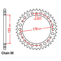 RK Rear Sprocket - Steel 45T 530P 