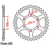 RK Rear Sprocket - Steel 42T 525P sku:42-T06-42
