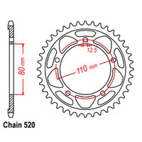 RK Rear Sprocket - Steel 42T 520P 