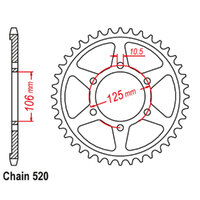 RK Rear Sprocket - Steel 41T 520P sku:42-T08-41