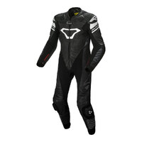 Macna Tracktix 1 Piece Leather Suit Black/White