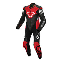 Macna Tracktix 1 Piece Leather Suit Black/Red/White