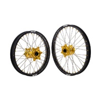 States MX Wheel SET Yamaha YZ/YZF 99-22 - 21 inch Front/19 inch Rear Black/Gold/Gold