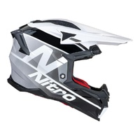 Nitro Helmet MX710 Onyx White/Grey