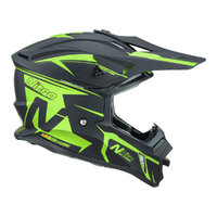 Nitro MX760 Off Road Helmet Satin Black/Fluro Green