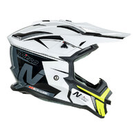 Nitro MX760 Off Road Helmet White/Grey/Fluro Green