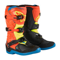 Alpinestars Tech 3S Youth Boots Fluro Orange/Enamel/Blue/Fluro Yellow 