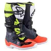 Alpinestars Tech 7S Youth Off Road Boots Dark Gray/Red Fluro