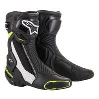 Alpinestars SMX Plus V2 Boots Black/White/Fluro Yellow