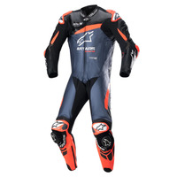 Alpinestars GP Plus V4 1PC Leather Suit Black/Red Fluro/Dark Blue