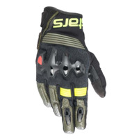 Alpinestars Halo Leather Gloves Forest Green/Black/Fluro Yellow