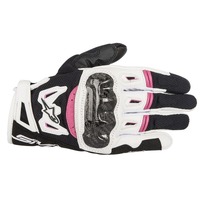 Alpinestars Womens SMX 2 AIR Carbon v2 Gloves Black/White/Fuchia