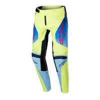 Alpinestars 2024 Youth Racer Hoen Pants Fluro Yellow/Blue/Night Navy