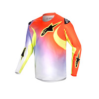 Alpinestars 2024 Youth Racer Lucent Jersey White/Neon Red/Fluro Yellow 