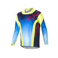 Alpinestars 2024 Youth Racer Hoen Jersey Fluro Yellow/Blue/Night Navy