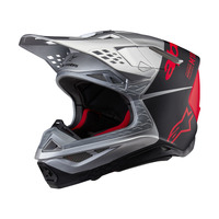 Alpinestars Supertech SM10 Flood Helmet ECE 22.06 Silver/Black/Orange Fluro Matt AND Gloss