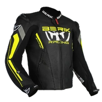 Berik Apex Sports Leather Jacket Black / Hi-Viz