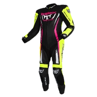 Berik Sicily Leather Suit Black / Hi-Viz /Pink
