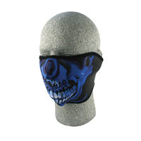Zanheadger Neoprene Face Masks - Blue Chrome Skull Product thumb image 1