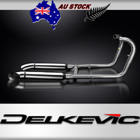 W650 W800 2019-2024 / Complete Systems 410mm Custom Silencers With Turn OUT END 304 Stainless Steel