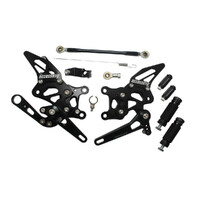 Accossato Adjustable Rearsets for Aprilia RSV4 2009 - 2019 black