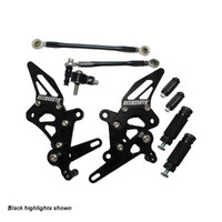 Accossato Adjustable Rearsets for Ducati 1098 red