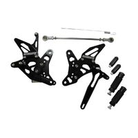 Accossato Adjustable Rearsets for Suzuki SV650 1999 - 2002 black
