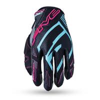 FIVE MFX PRO RIDER S WOMENS OFF ROAD GLOVES GREY BLUE PINK