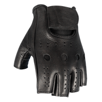 Motodry Fingerless Leather Gloves Black