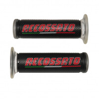 Accossato Pair of Classic Racing Grips with Red Logo open end