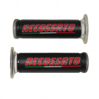 Accossato Pair of Classic Racing Grips with Red Logo closed end Product thumb image 1