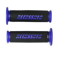 Accossato Pair of Two Tone Racing Grips in Medium Rubber with Logo open end blue Product thumb image 1