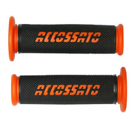 Accossato Pair of Two Tone Racing Grips in Medium Rubber with Logo open end orange Product thumb image 1