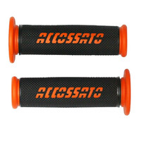 Accossato Pair of Two Tone Racing Grips in Medium Rubber with Logo open end orange