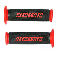 Accossato Pair of Two Tone Racing Grips in Medium Rubber with Logo open end red Product thumb image 1