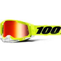 100% RACECRAFT 2 GOGGLE YELLOW RED LENS