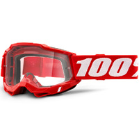 100% ACCURI 2 GOGGLE RED CLEAR LENS