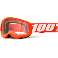 100% Strata 2 Youth Goggle Orange Clear Lens