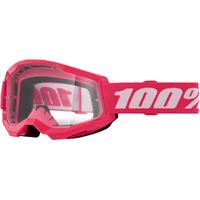 100% Strata 2 Junior Goggle Pink Clear Lens