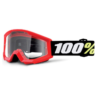 100% Strata Mini Goggle Red Clear Lens