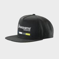 STRIPED FLAT CAP - BLACK